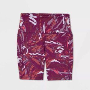 All in Motion Printed High-Rise Curvy Bike Shorts